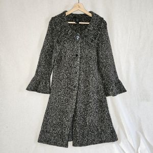 Vtg Calvin Klein Jeans sweater coat dark gray button up with flare sleeves sz M